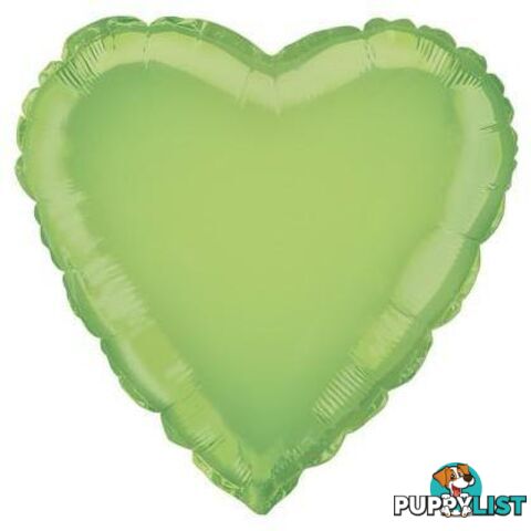 Lime Green Heart 45cm (18) Foil Balloon Packaged - 011179533794