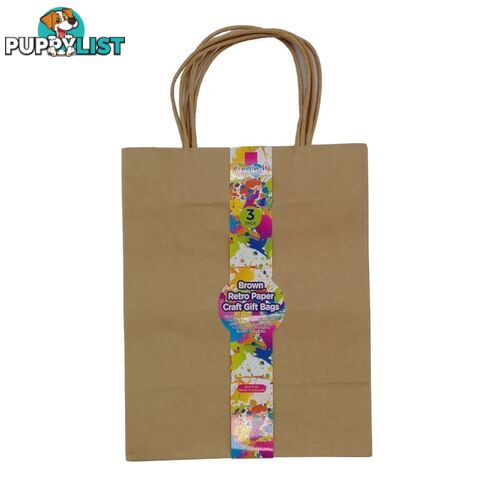 3PK Craft DIY Gift Bags 20x25.5x12cm - 9332625048749