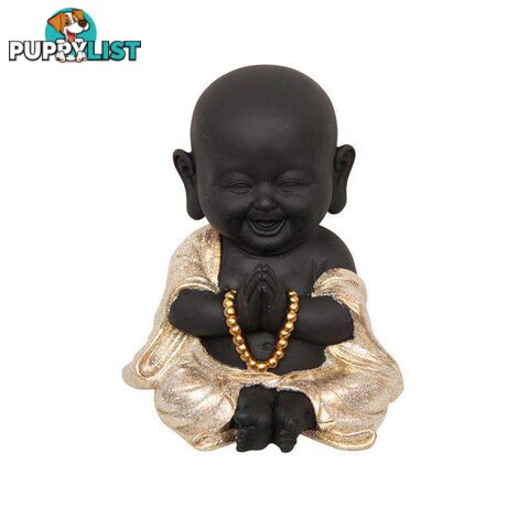 Black Happy Buddha Praying 18cm - 800272