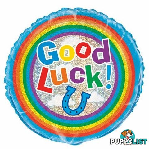 Good Luck 45cm (18) Foil Prismatic Balloons Packaged - 011179555413