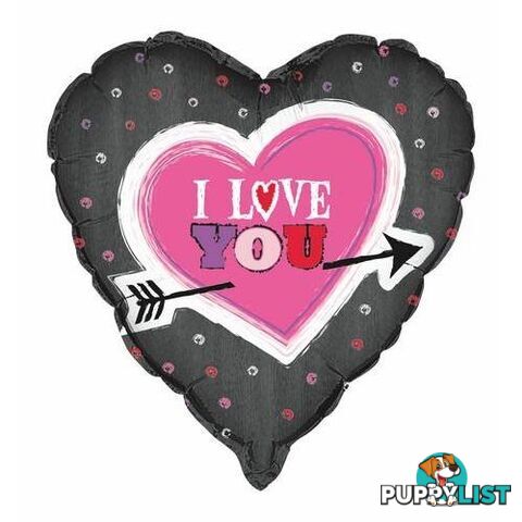 I Love You Arrow 45cm (18) Foil Balloon Packaged - 011179626229