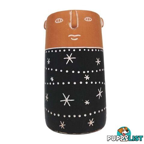 Tall Terracotta Pot with Face - 9328644059040