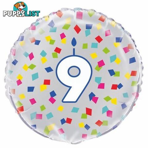 Rainbow Confetti 9 45cm (18) Foil Balloon Packaged - 011179540150