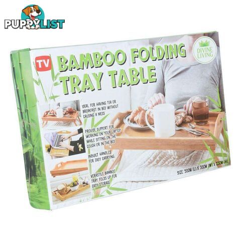 Bamboo Folding Tray Table - 9328644035433