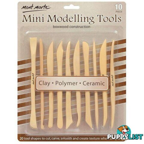 Mini Modelling Tools Boxwood 10pce - 9328577013690