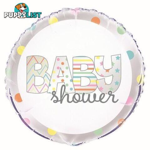 Colourful Baby Shower 45cm (18) Foil Balloon Packaged - 011179525805