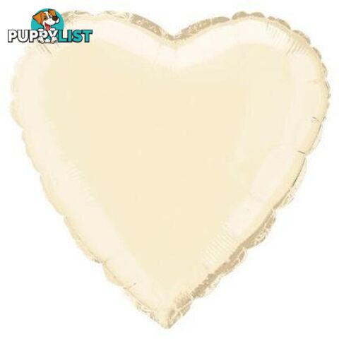 Ivory Heart 45cm (18) Foil Balloon Packaged - 011179529643