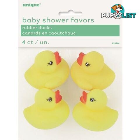 4 Baby Shower Rubber Ducks - 011179139446