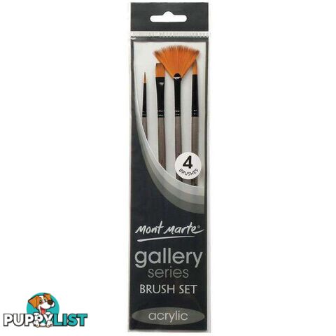 Mont Marte Gallery Series Brush Set Acrylic 4pcs - 9328577016714