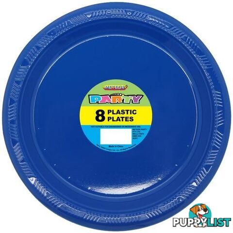 Royal Blue 8 x 23cm (9) Plastic Plates - 9311965327561