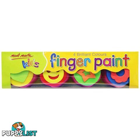 Mont Marte Kids Finger Paints with Stamp 4pcs - 9328577008443