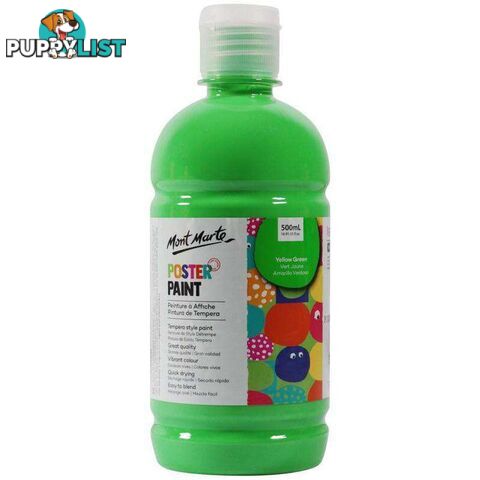 Mont Marte Poster Paint Yellow Green 500ml - 9328577019050