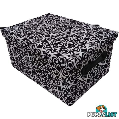 Fabric Storage Box with Lid & Handle Med 36x26x18cm - 800866