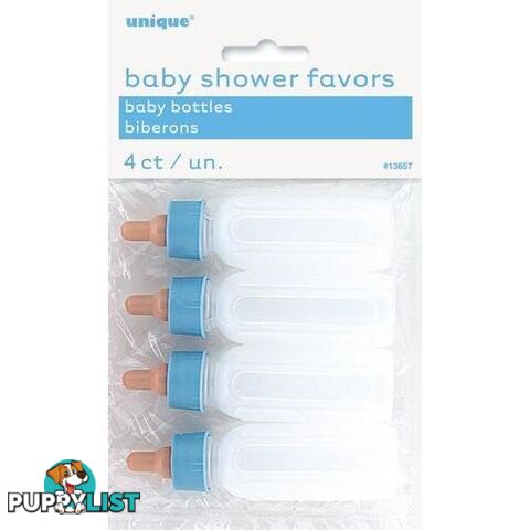 4 Baby Bottles With Blue Top - 011179136575