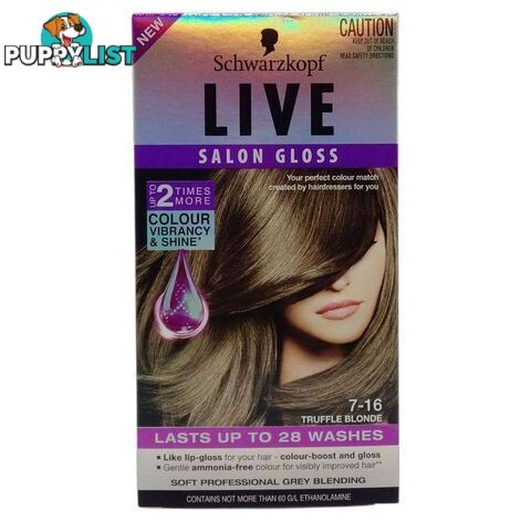 Schwarzkopf Live Salon Gloss 7 16 Truffle Blonde Pack of 3 - 900099