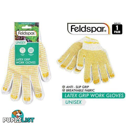 Latex Grip Work Gloves Anti Slip Grip Breathable Fabric - 9315892206128