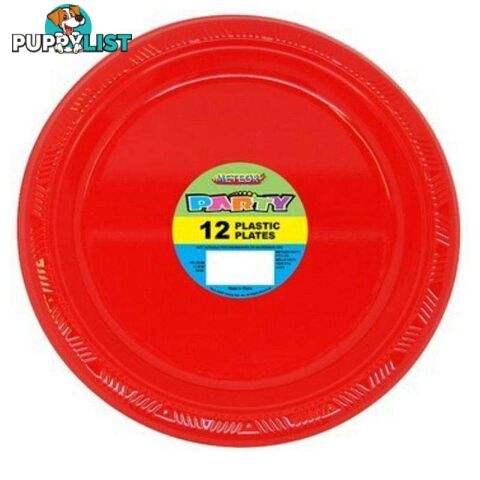 Ruby Red 12 x 18cm (7) Plastic Plates - 9311965320111