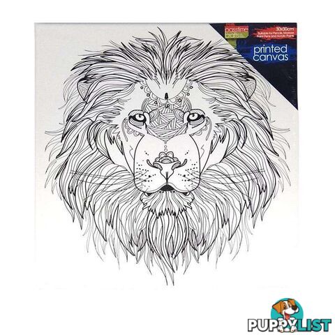 Colour-in Pre-printed Canvas Lion - 800501