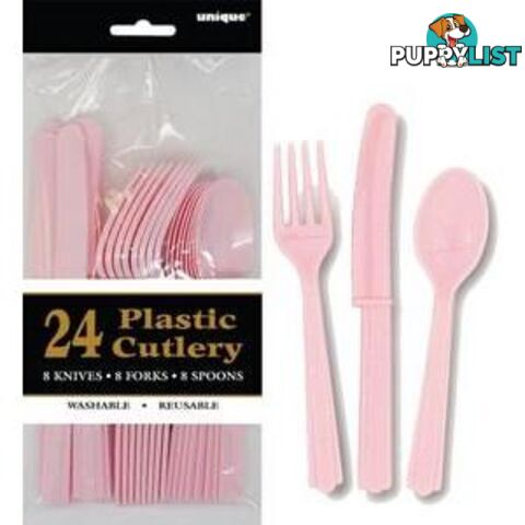 Lovely Pink 24 Assorted Cutlery - 011179031542