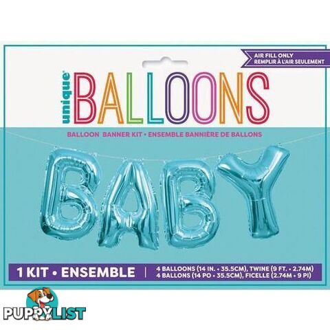 Baby Blue 35.5cm (14) Foil Letter Balloon Kit - 011179536863