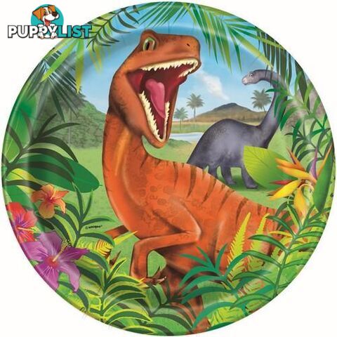 Dinosaur 8 x 23cm (9) Paper Plates - 011179583157