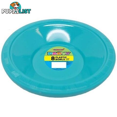 Caribbean Teal 8 x 18cm (7) Plastic Bowls - 9311965327547