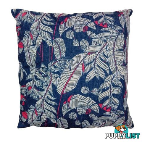 Cushion Spring Floral Blue and Pink Leaves 45x45cm - 800913