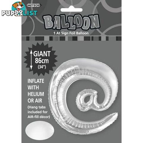 Silver @ Alphabet Foil Balloon 86cm (34) - 9311965483694