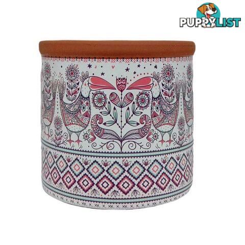 Mosaic Terracotta Bird Design Pot - 800366