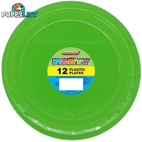 Lime Green 12 x 18cm (7) Plastic Plates - 9311965321019