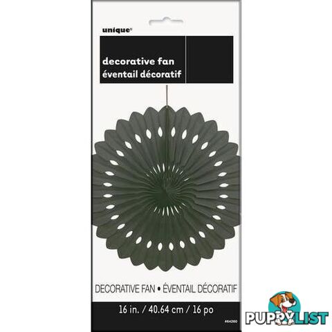 Decorative Fan Midnight Black 40cm (16) - 011179642601