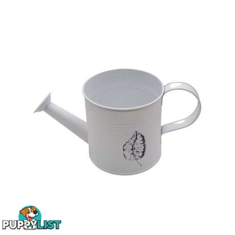 Watering Can Leaf Print White 12.5cm - 800612