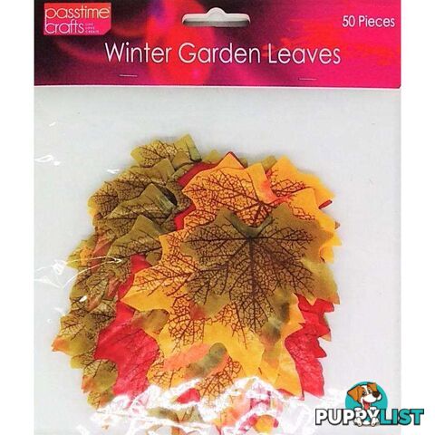 Craft Winter Leaves Polyester 50 Pack - 9348291001797