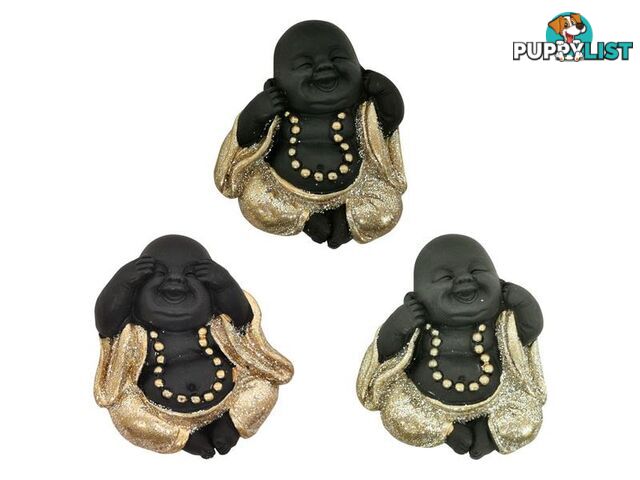 Black & Gold Lucky Buddha Magnets - 9319844623452