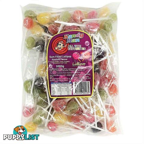 Gum filled Lollipops 1kg - 9335926004285