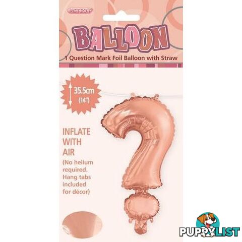 Rose Gold ? Alphabet Foil Balloon 35cm (14) - 9311965447801