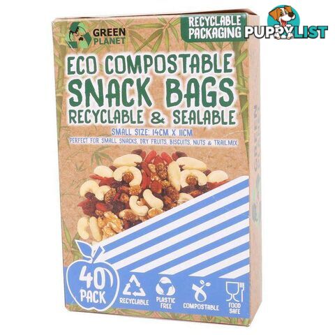 Compostable Snack Bags Small 40 Pack - 9328644054410