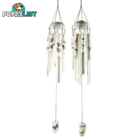 White Bamboo Insect Wind Chime 6 Tubes - 9319844572811