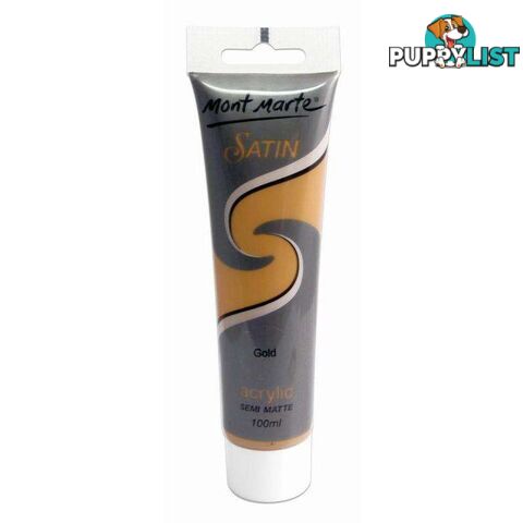 Mont Marte Satin Acrylic Gold Semi Matte 100ml - 9328577007354