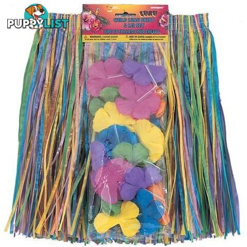 Luau Child Hula Skirt and Lei Set - 011179192212