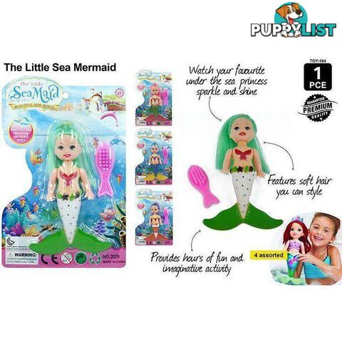 Mermaid Doll 11cm 4 Asstd - 9315892257717