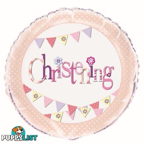 Christening Pink 45cm (18) Foil Balloon Packaged - 011179520473