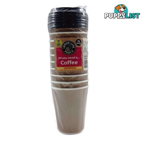 Coffee Cups Disposable 10 Pack Brown - 800459