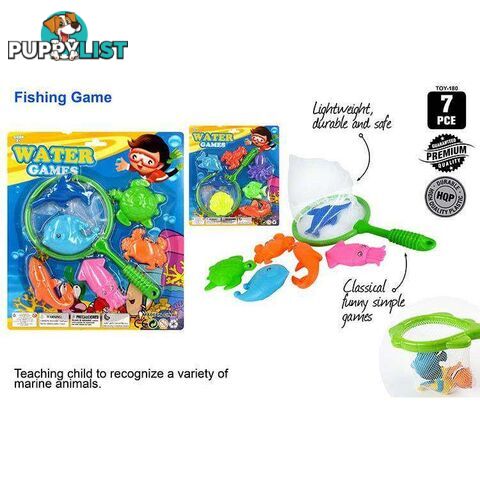 7pce Fishing Set Toy with Net - 9315892257670