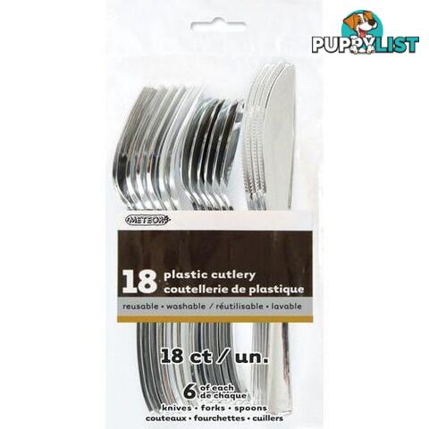 Metallic Silver 18 Assorted Cutlery - 9311965302605