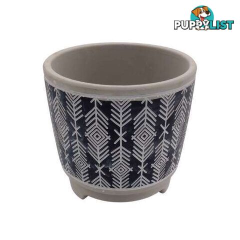 Small Pot with Feet 14x13cm Grey Design - 801057