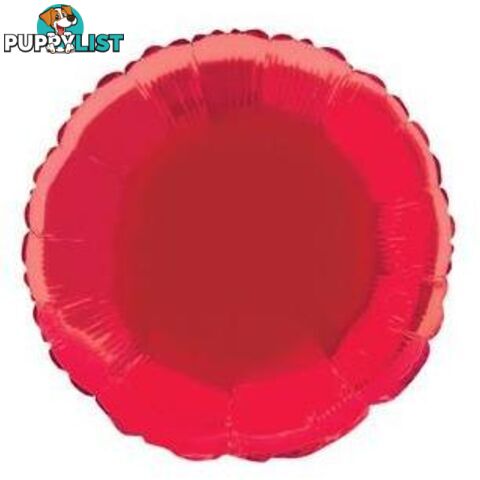 Red Round 45cm (18) Foil Balloon Packaged - 011179533336