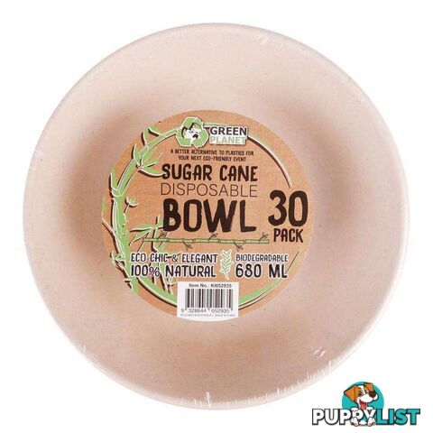 Sugar Cane Party Disposable Bowls 30 Pack - 9328644052935