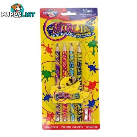 Rainbow Swirl Thick Pencils 4PK - 9332625007128