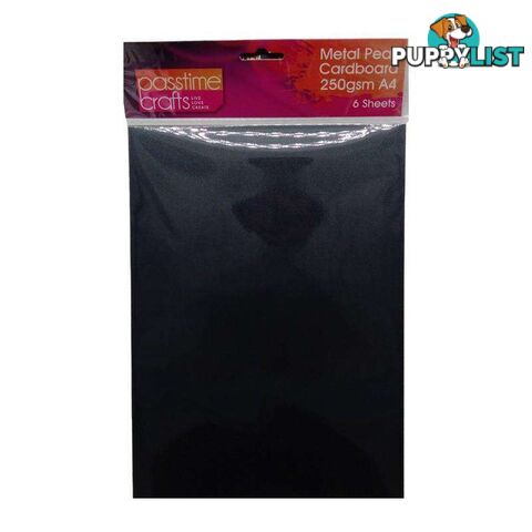 Metal Pearl Cardboard 250gsm A4 Black 6 Pieces - 800298